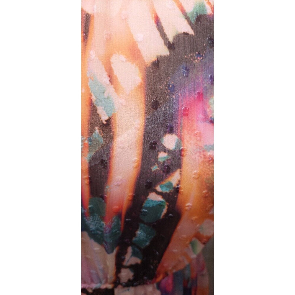 Torrid Midi Dress Clip Dot Smocked Mock Hi Neck Floral Size 0~12~Large Butterfly - Picture 6 of 16